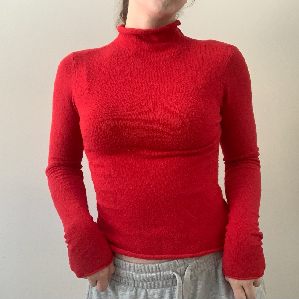 Wilfred Vibrant Red Turtleneck Top